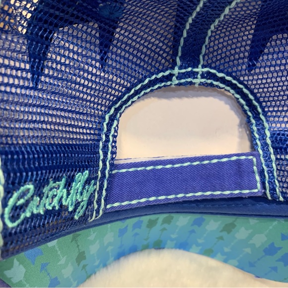 Catchfly Womens Hat Baseball Cap "YIPPIE KI-YAY" Arrows Mesh Cactus Blue - Picture 8 of 10